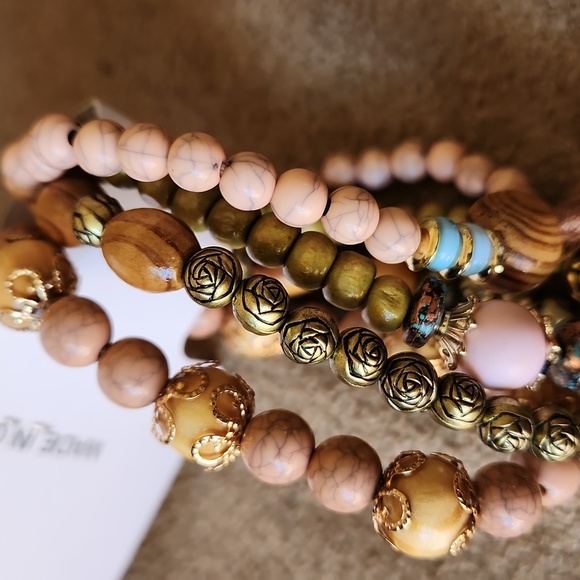 NWT Fashion Jewelry bracelets tassle boho Tree of Life pink brown gold green - Picture 4 of 7